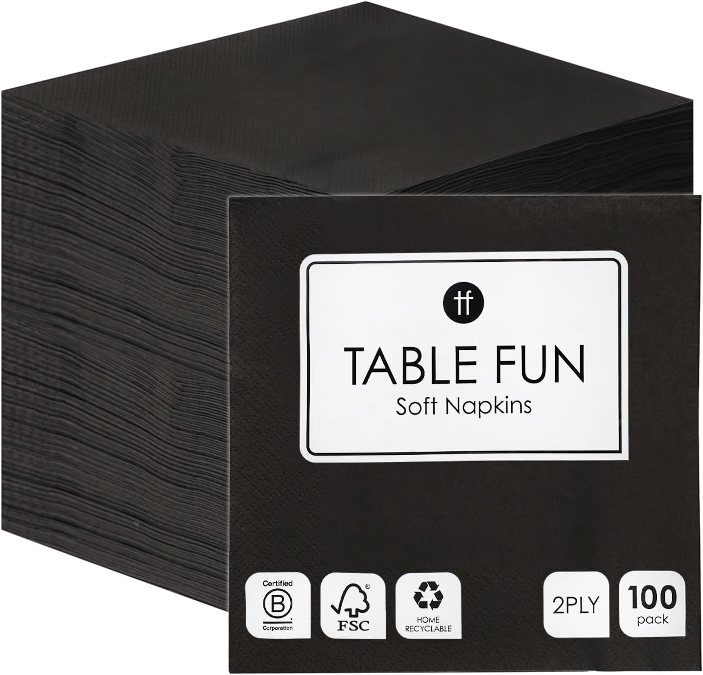 Table Kind 100 White Soft Napkins in Bulk, High Quality Napkins for Party, Catering and Daily Use, FSC, Sustainable and Recyclable, Made in EU | 2Ply | 33 cm