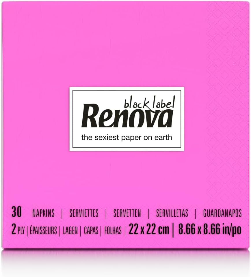 Renova cocktailservetter, fuchsia, 30 servetter