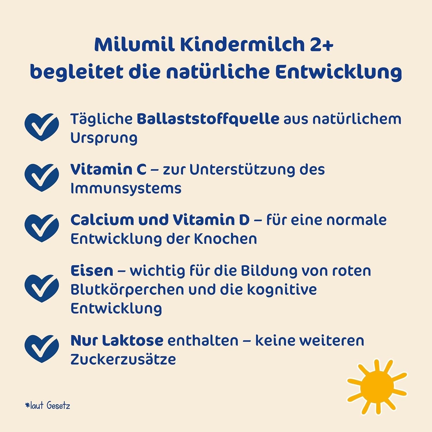 Milupa Milumil Tillväxtmjölk 2+ - Från 1 år - För små barn i tillväxtfasen - 5 x 550 g