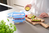 Emsa 508558 Clip & Close matförvaringsbehållare | 3 delar set | 3 x 1 liter | -40 till +100 grader | plast | 100% förseglad | specialförsegling för färskhet Naty Shop matförvaringslådor