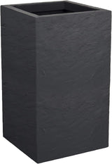 Volcania Up-kruka, fyrkantig, hög, 36 l, stenlook, enkelvägg, vattentank, 29,5 x 29,5 x 49,5 cm, antracitgrå