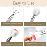 250 Stück Nail Art Schwamm Mit Metallgreifer Sponge Ombre Pinsel Nailart Nageldesign Zubehör Nagelstudio Zubehör Für DIY Babyboomer Effekte Ombre Gradient Nageldesign