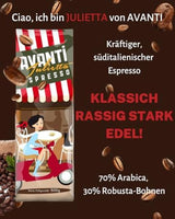 AVANTI Julietta Espresso kaffebönor, 500g, 70% Arabica 30% Robusta, traditionell trumrostning