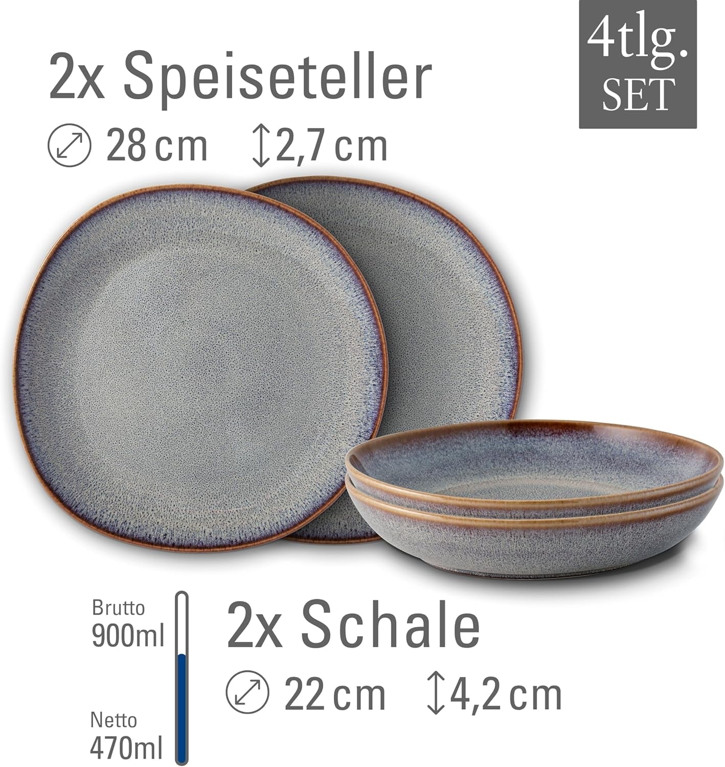 Lave beige bordsset från Villeroy & Boch, 4 delar, ca.