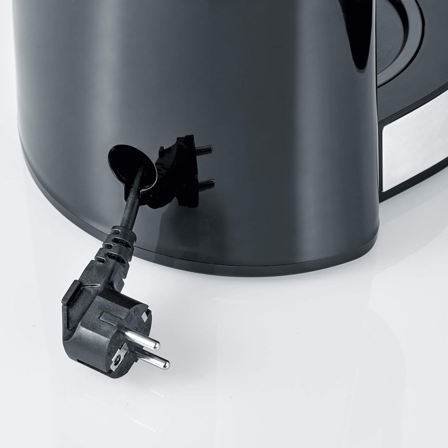 SEVERIN "TypeSwitch" espressomaskin med glaskaraff och timer, AromaSwitch för att välja 2 bryggalternativ, digital klocka med timerfunktion, för upp till 10 koppar, 1000W, borstat rostfritt stål-svart, KA 4826
