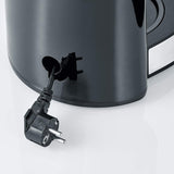 SEVERIN "TypeSwitch" espressomaskin med glaskaraff och timer, AromaSwitch för att välja 2 bryggalternativ, digital klocka med timerfunktion, för upp till 10 koppar, 1000W, borstat rostfritt stål-svart, KA 4826