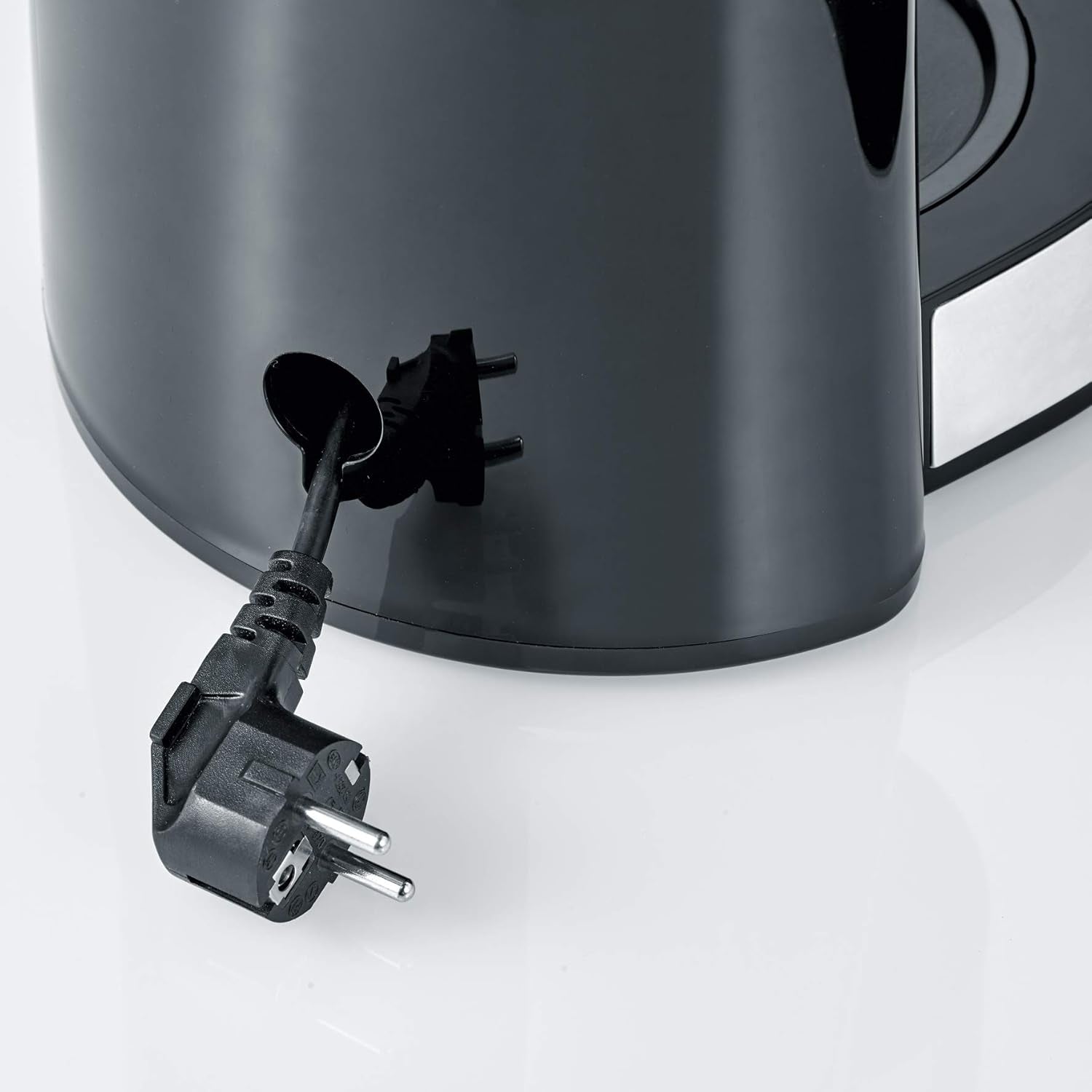 SEVERIN "TypeSwitch" espressomaskin med glaskaraff och timer, AromaSwitch för att välja 2 bryggalternativ, digital klocka med timerfunktion, för upp till 10 koppar, 1000W, borstat rostfritt stål-svart, KA 4826