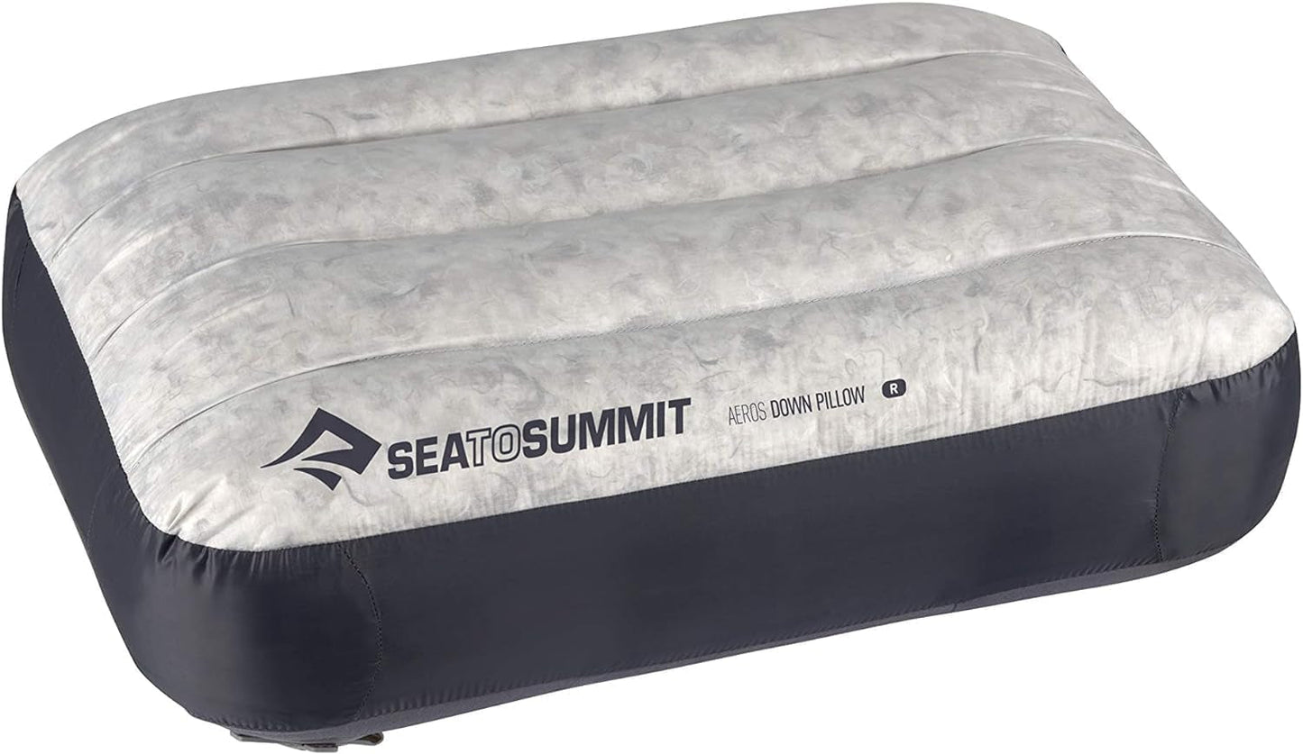 Sea to Summit - Eros dunkudde L - Ultralätt & uppblåsbar - 10D-material - Premiumdunkudde - Halkfri - För vandring och camping - 42 X 28 X 12 Cm - Grå - 95 G Naty Shop-resekuddar Vanlig grå