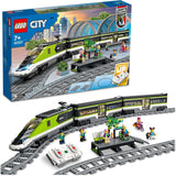 LEGO City Passenger Express Train, Fjärrkontrollerad tågsats, Järnvägsleksak med strålkastare, 2 vagnar och 24 spårelement, Present för barn, pojkar och flickor 60337 Byggset Besuche den LEGO-Store Single
