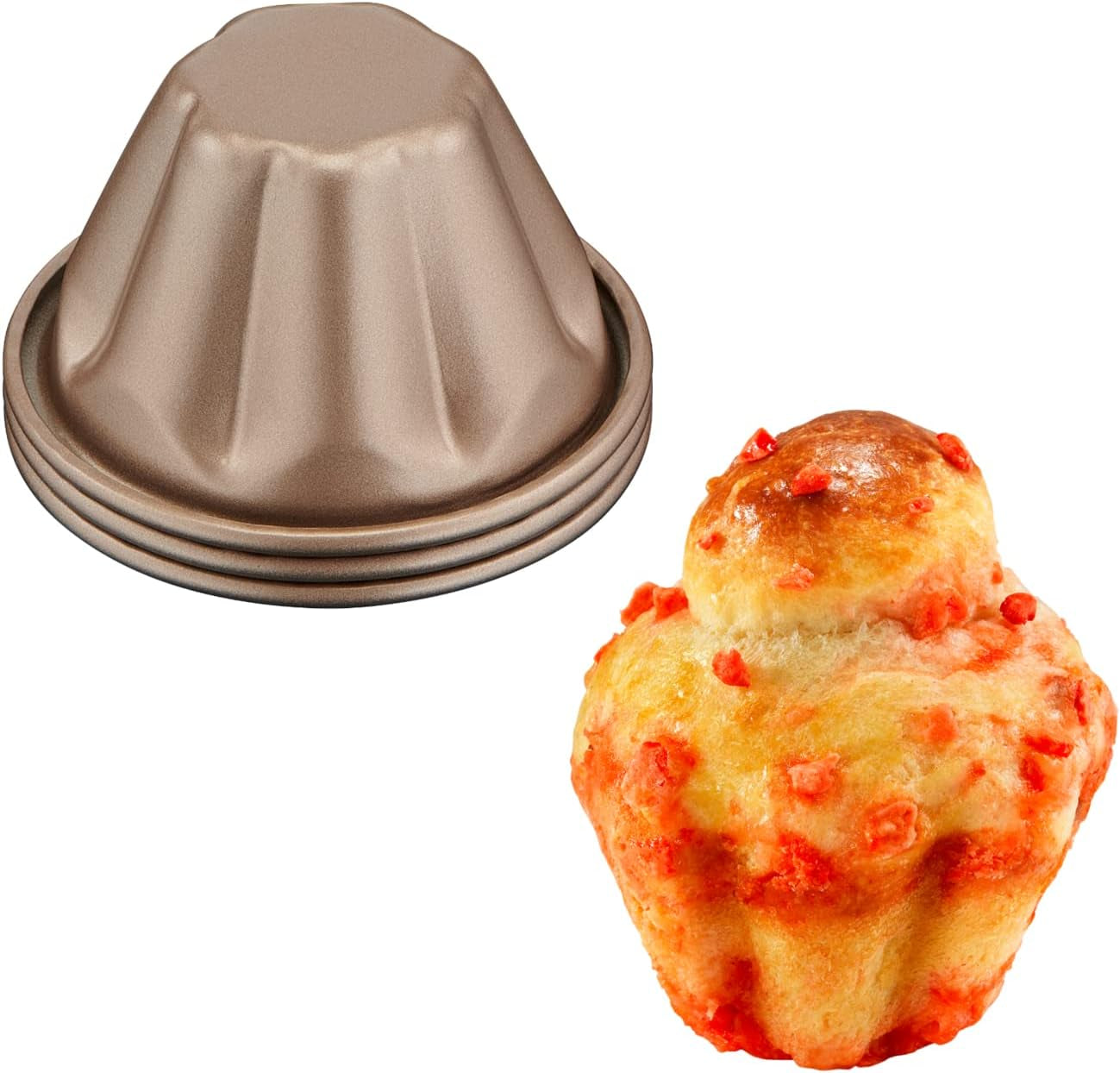 Tefal Creabake J3089304 3 Stück Brioche-Backform Antihaft-Beschichtung, Leicht Entnehmbar, Stapelbar, Einfache Austellung, Backform Formar och bakplåtar Naty Shop
