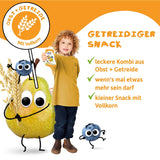 FRECHE FREUNDE Persika Äppel Banan Havre Ekologisk fruktpuré med spannmål i en klämbar påse för bebisar 6 månader+ Vegansk 6-pack (6 x 100 g)