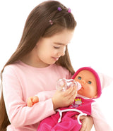 Funktionspuppe Hello Baby mit Geräuschen, bewegt den Mund, interaktiv Puppe, Babypuppe, med Zubehör, 46cm, rosa