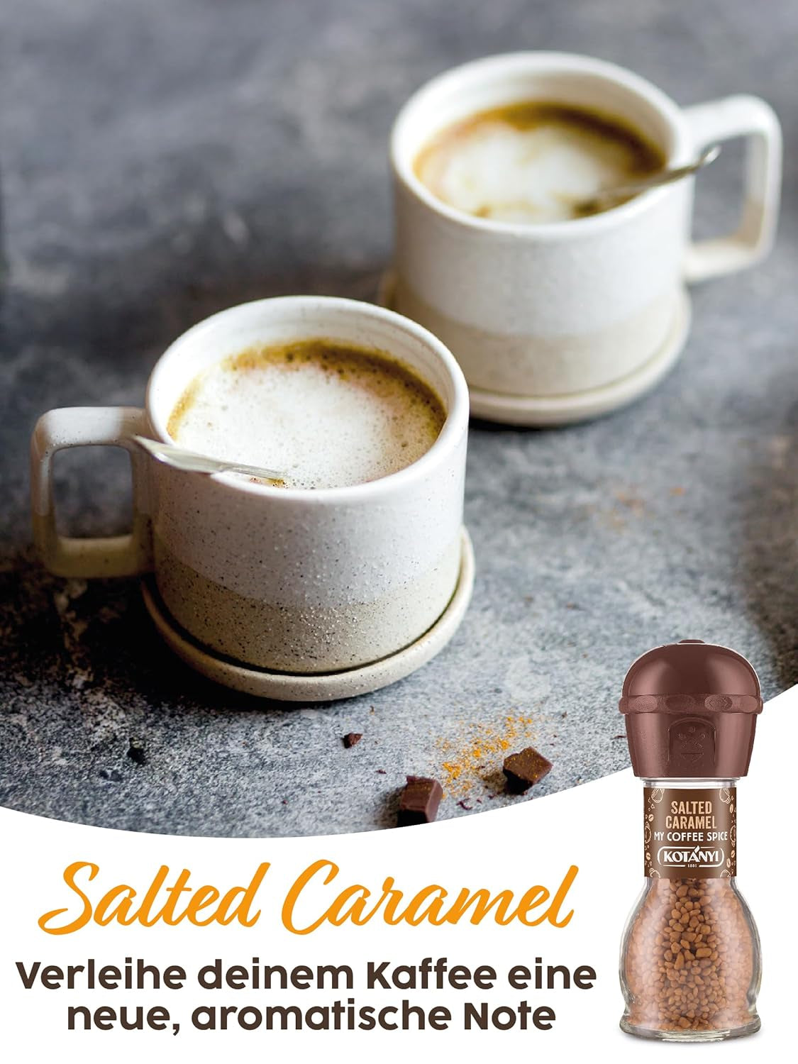 Kotanyi Salted Caramel Coffee Topping | feiner Caramellgeschmack, 4er Pack (4 x 65g)