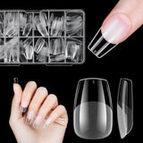 Korta lösnaglar Ballerina 120st lim på 12 storlekar Korta konstgjorda naglar Soft Gel Heltäckande Nageltips för korta gelnaglar S