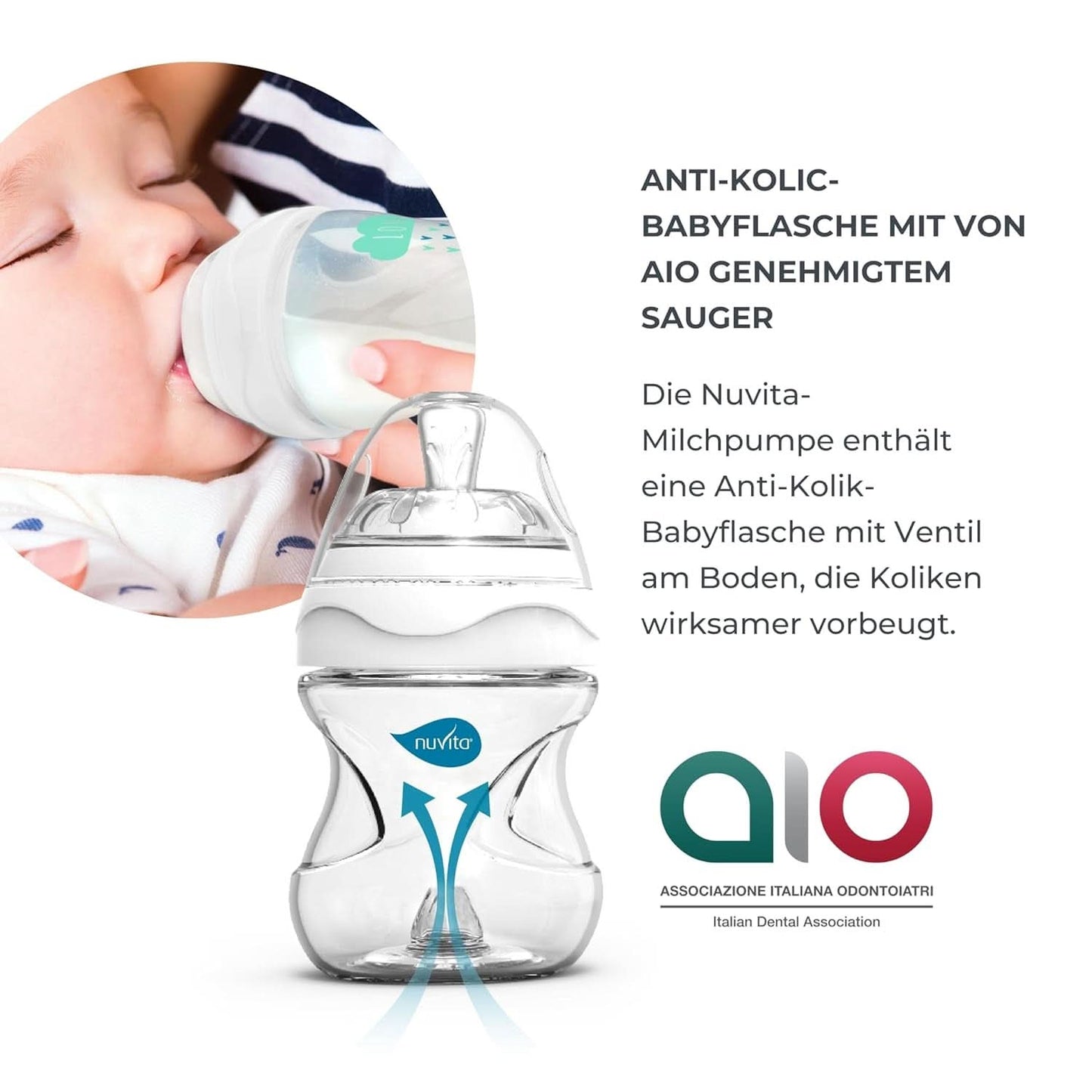 Nuvita Effektiv dubbelpumpsats för Materno Smart X - 1287KDX | Komplett uppsättning tillbehör, anti-kolikflaska godkänd av Aio Accesorii Hrana si Alattare Bebe Naty Shop