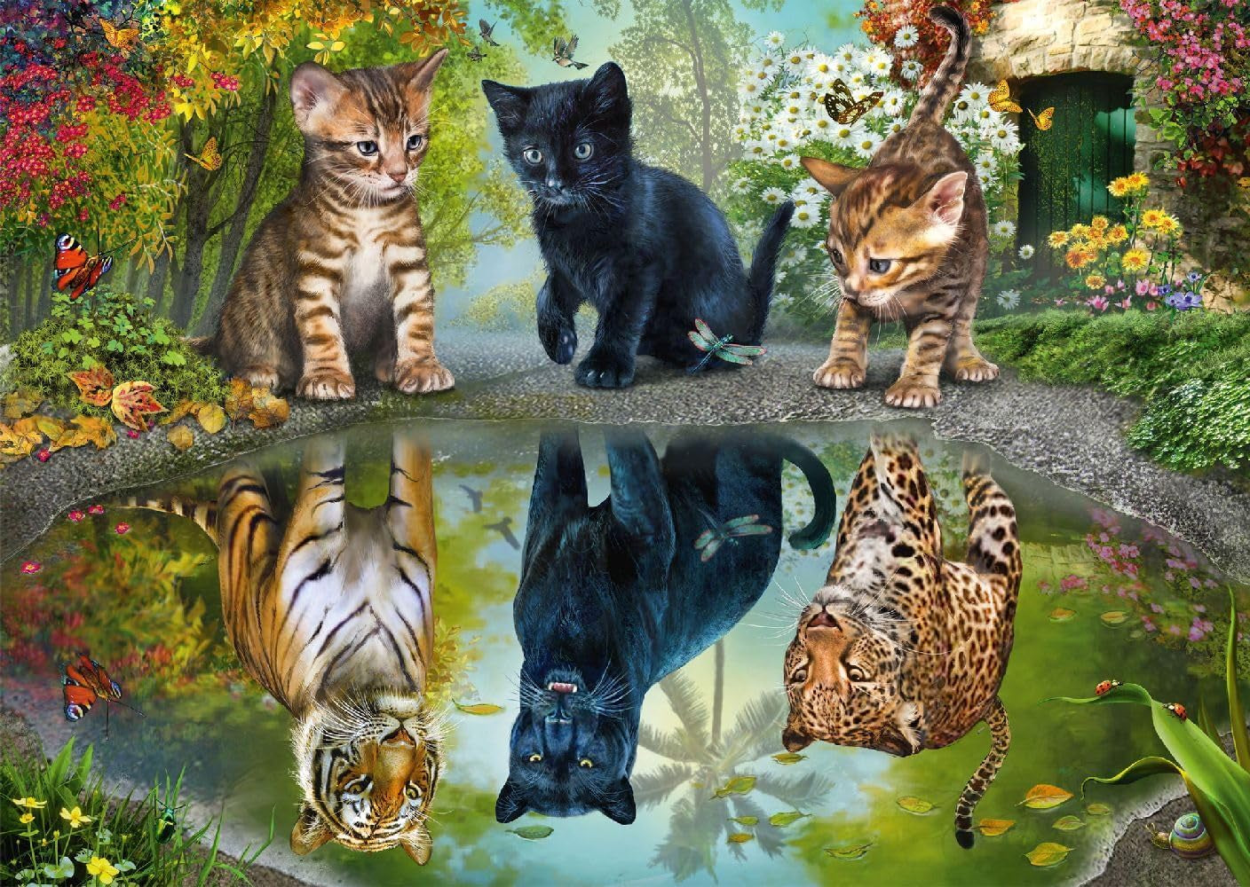 Schmidt Spiele 57392 Dream Big, katter, pussel 1000 bitar Puzzle Naty Shop