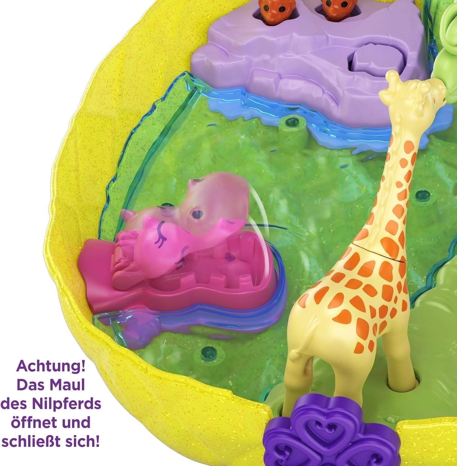 Polly Pocket GKJ64 - Portabel Pineapple Pocket Box med 8 roliga funktioner, Polly och Purple dockor, 2 tillbehör och klistermärke; leksak för barn från 4 år och uppåt Papusi Naty Shop