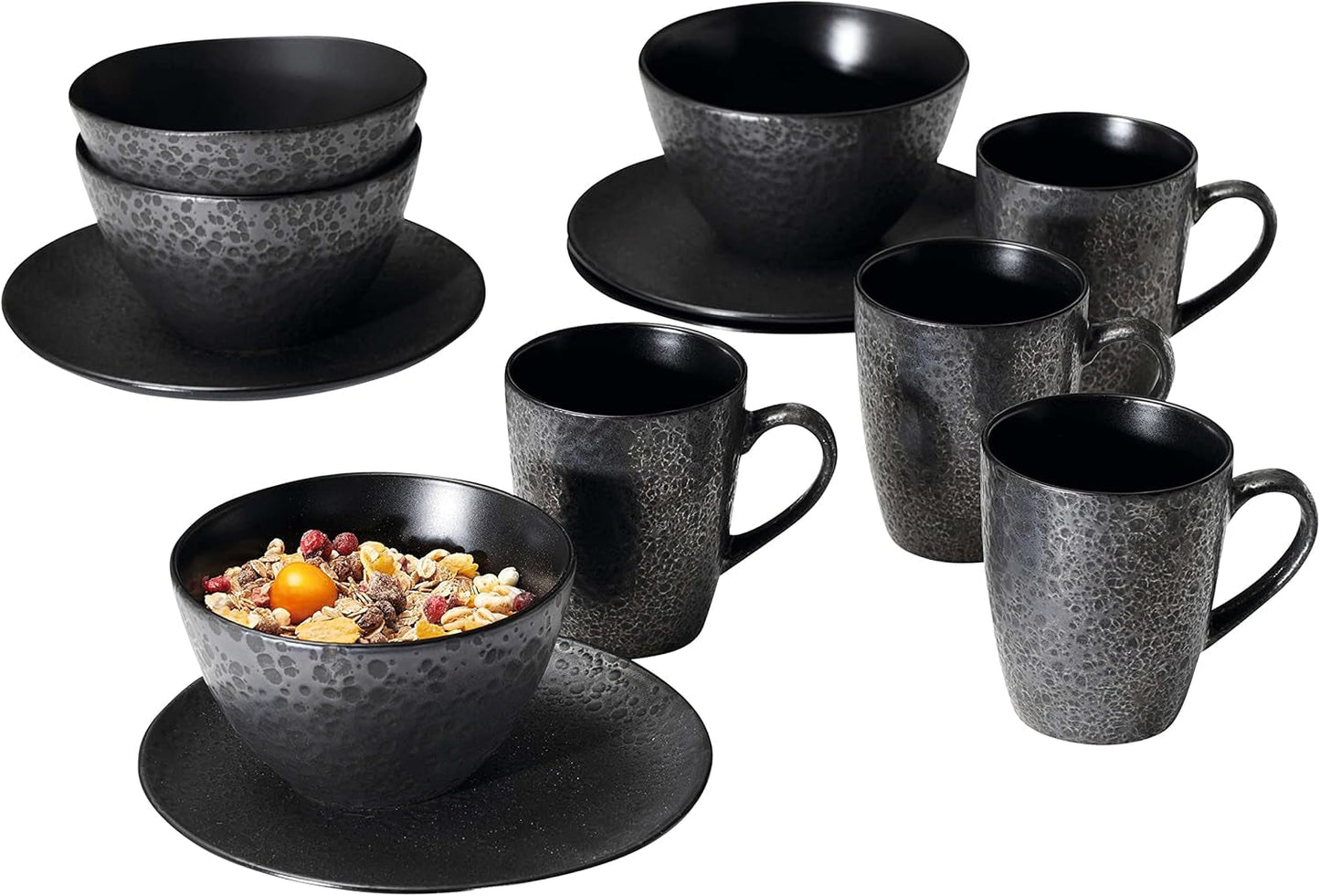 Ritzenhoff & Breker Kitwe frukostset, 12 delar, svart