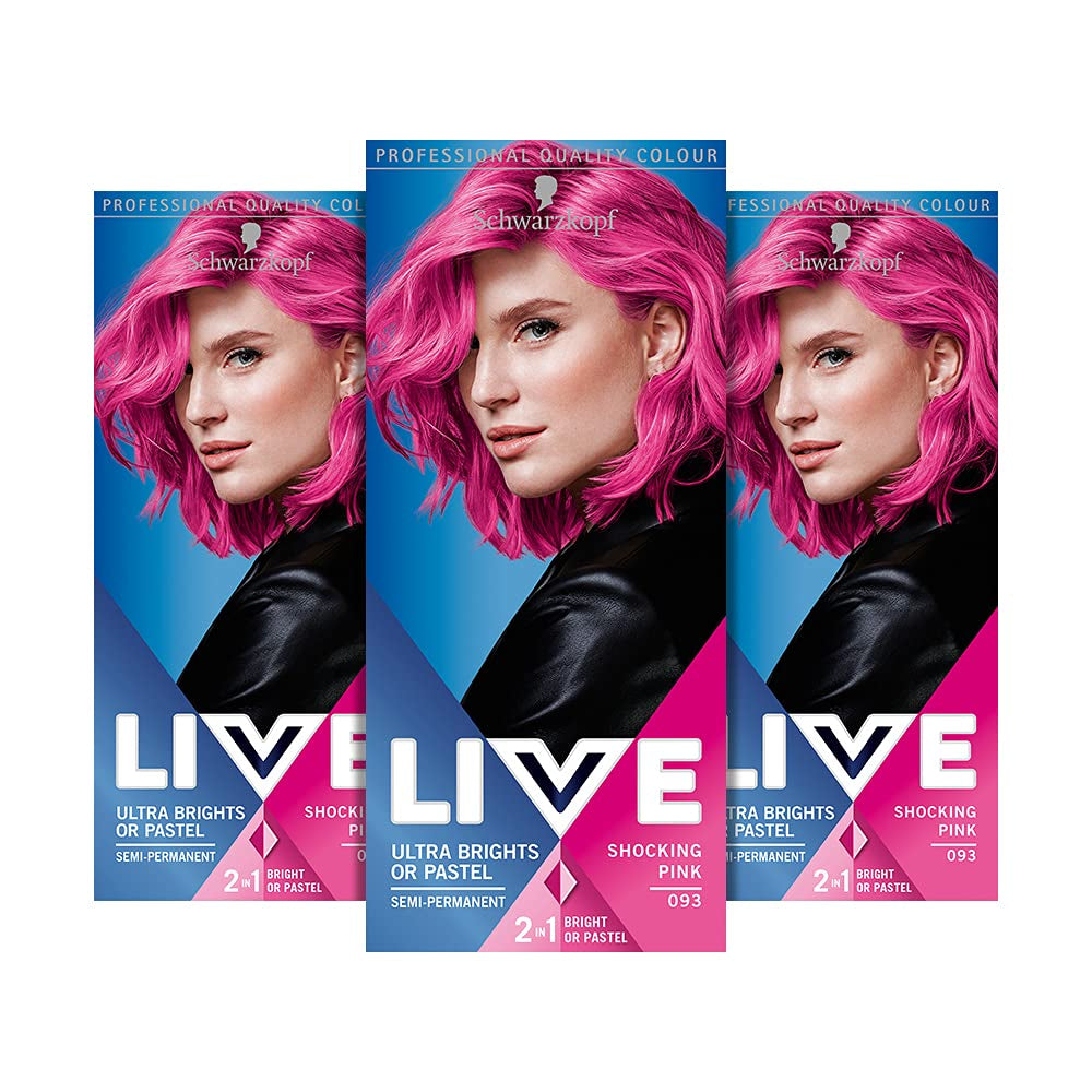 Live Ultra Bright eller Pastell Red Hair Dye 3 Pack Semi Permanent Color Håller upp till 15 tvättar - 092 Pillar Box Red Naty Shop Pastell Hair Dye Pink 3 Pack (Pack of 1)