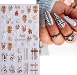 Jul 3D Nagelklistermärken 4 ark 5D Nagelklistermärken Stereoskopiska Nagelklistermärken Dekorationer Nageldesign Tillbehör