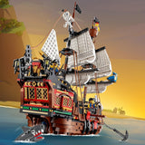 LEGO Creator 3-i-1 piratskeppsset, leksak med 3 byggalternativ, bygg en piratkrog eller skalle Pirate Island, innehåller 3 rollspelsäventyrsminifigurer 31109 Byggset Besuche den LEGO-Store