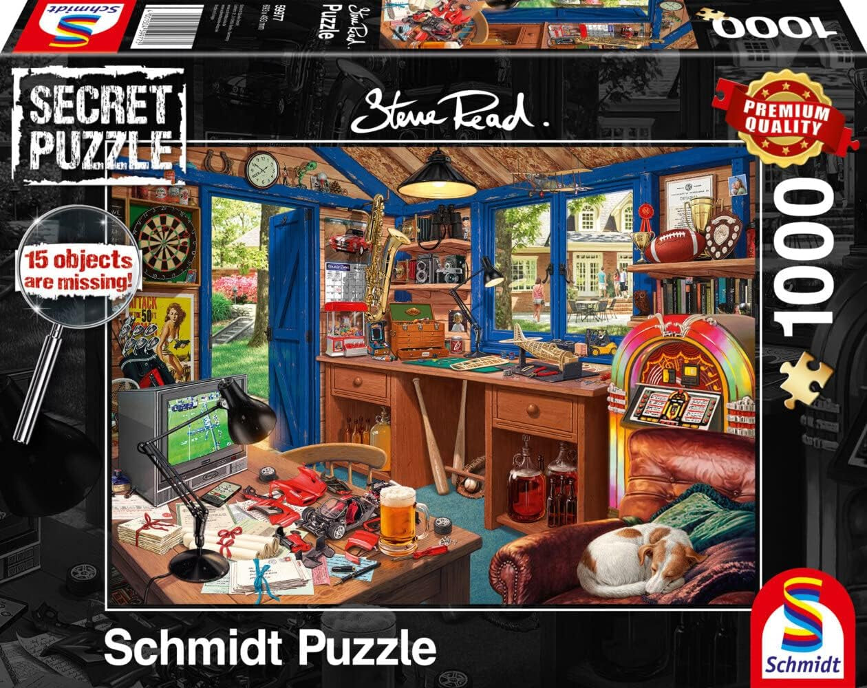 Schmidt Spiele 59977 Secret Puzzle Father's Workshop 1000-bitars pussel Naty Shop Standardtitel