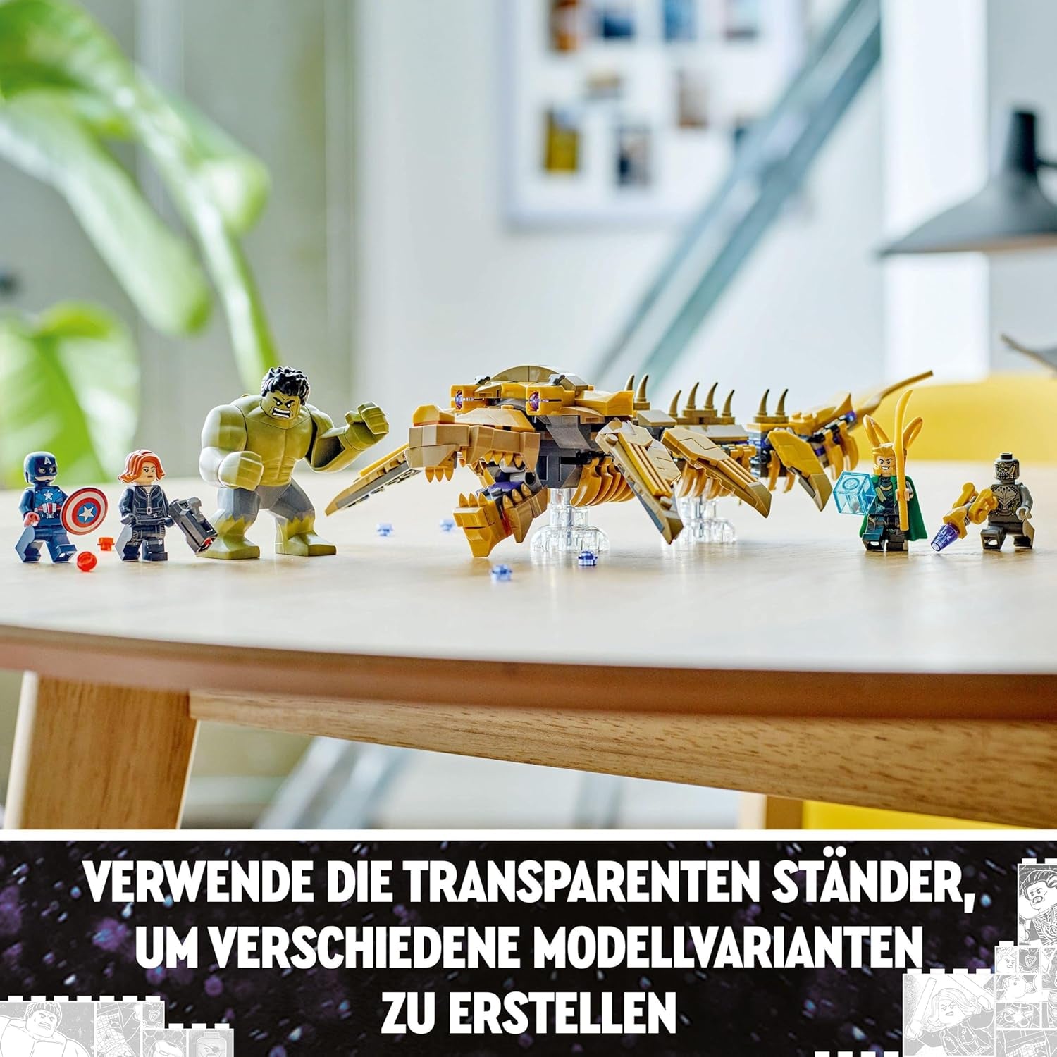 LEGO Marvel Avengers vs. Leviathan byggleksaksset med Hulk och Captain America, Loki, Black Widow och Chitauri minifigurer Avengers lekset för pojkar och flickor 7+ 76290 Byggset Besuche den LEGO-Store