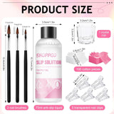 Polygel Nail Solution, Poly Gel Slip Solution Nail Kit, Polygel Liquid Nail Solutions 75 ml, 5 nagelklämmor, 3 nagelborstar, 1 kristallkopp, 100 rengöringsark