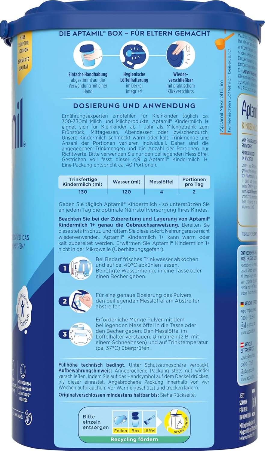 Aptamil Growth milk 1 Plus - Tillväxtmjölk från 1 år - 800g