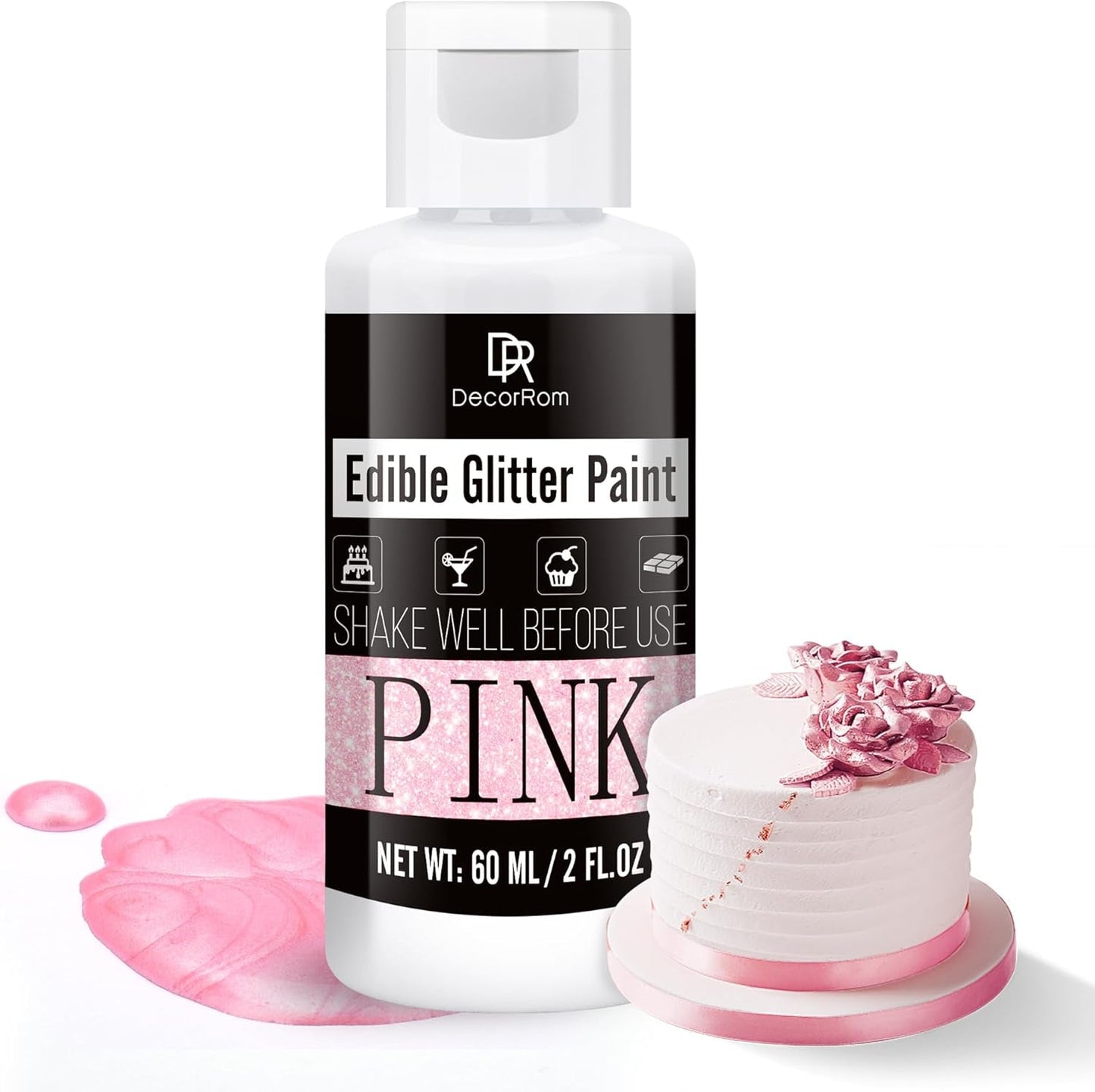 Ätbart flytande glitter - 6 färger metalliskt glitter matfärg för tårtdekorering, bakning, muffins - ätbart flytande glitter metalliskt pulver för gör-det-själv-kex, fondant, kakor
