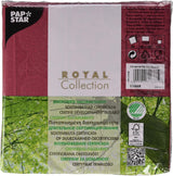 50 servetter "ROYAL Collection" 1/4-faldig 40 Cm X 40 Cm Bordeaux "Ornaments"