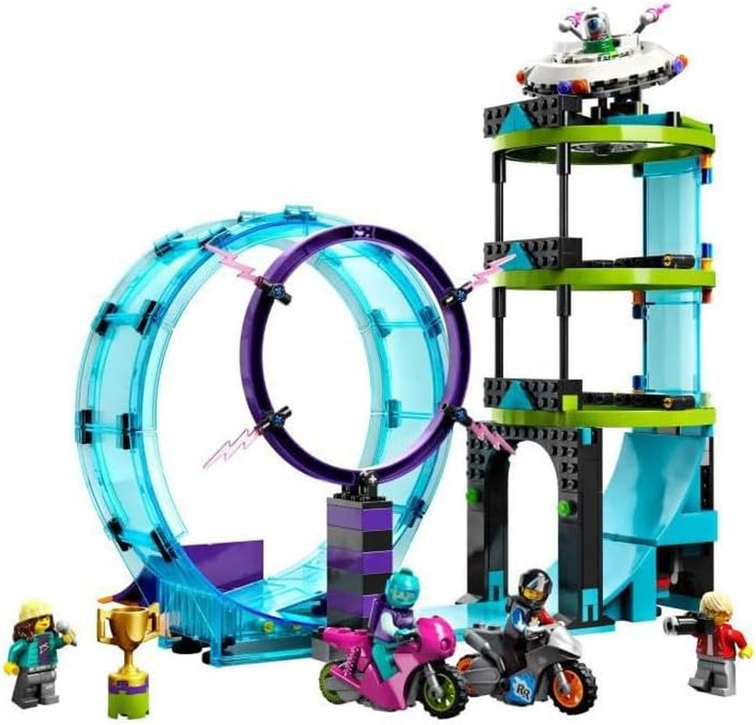 LEGO 60361 City Stuntz Ultimate Stunt Rider Challenge, 3-i-1-stunts för 1 eller 2 spelare, med 2-hjuliga leksaksmotorcyklar för barn, Set 2023 Byggset Besuche den LEGO-Store