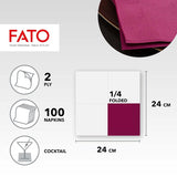 - Engångspappersservetter, idealiska för aptitretare och cocktails, paket med 100 servetter, storlek 24X24, 4 lager, 2 lager, Bordeaux färg, 100 % rent cellulosapapper, Fsc-certifierat