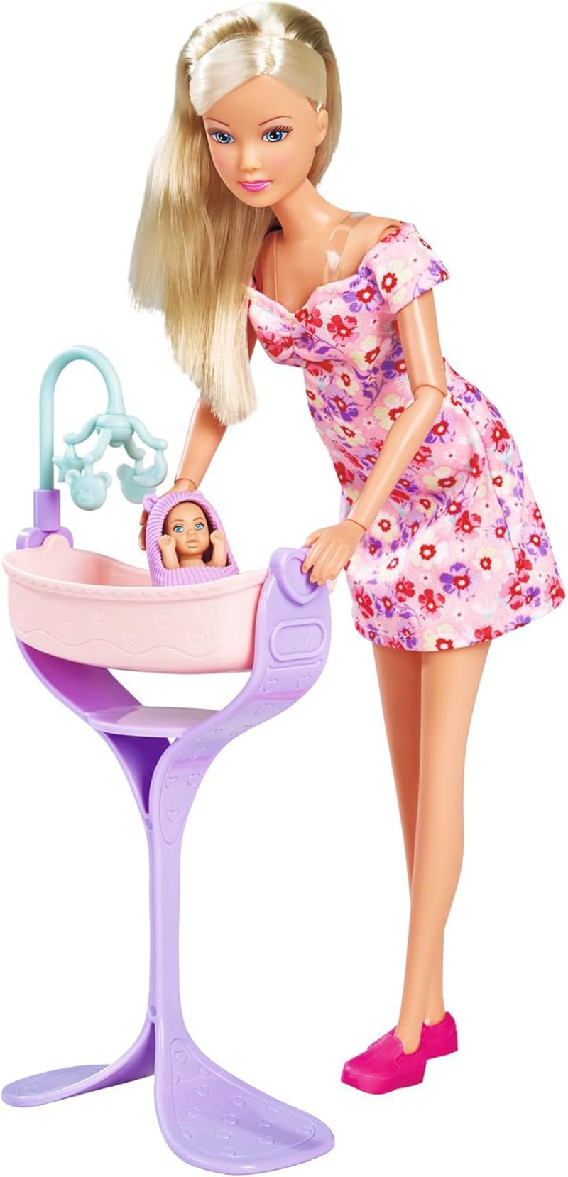 Simba 105733680 Steffi LOVE Doll Hello Baby (29 Cm) - Gravid lekdocka med växande mage, docka och tillbehör - Barnleksak för flickor och pojkar från 3 år, Black Naty Shop Dolls Standardtitel