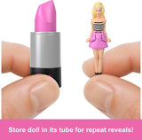 Barbie Mini Barbieland Set med 5 Fashionistas dockor, ca. 3,8 cm höjda minidockor i läppstiftsärmar Surprise Collection Set (stilar kan variera), JBD26 Naty Shop Dolls
