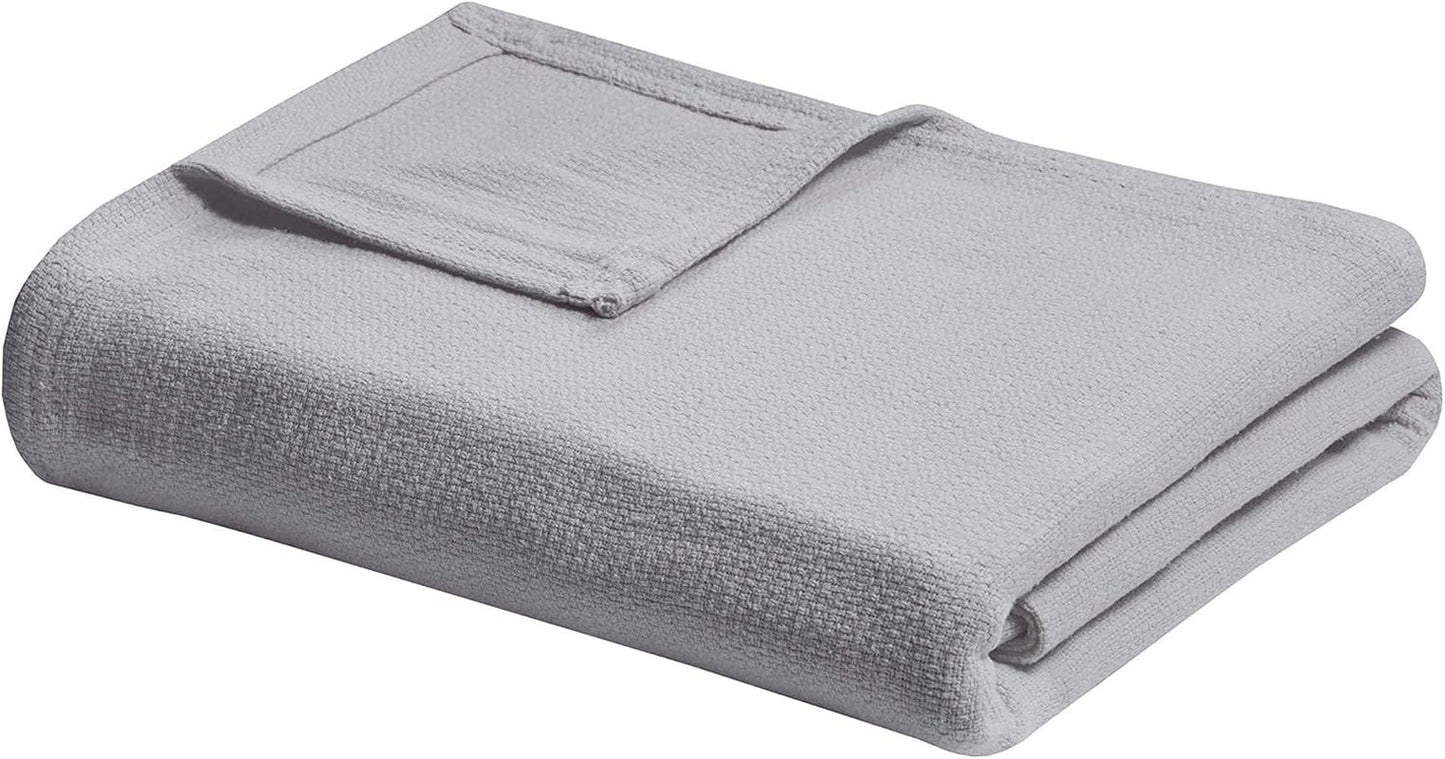 Madison Park Freshspun Wicker Twin Grå bomullsfilt Sängar och täcken Madison Park Grey Full/Queen