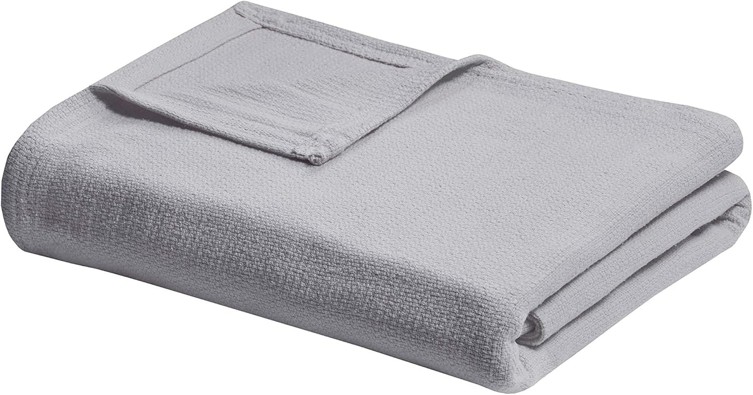 Madison Park Freshspun Wicker Twin Grå bomullsfilt Sängar och täcken Madison Park Grey Full/Queen