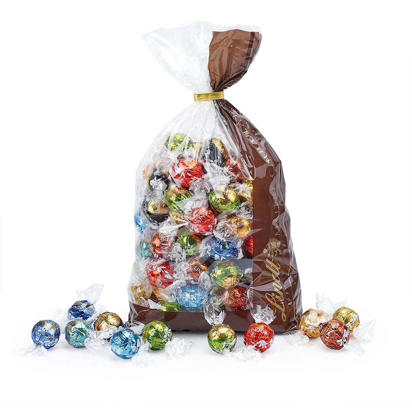 Sortiment Lindt Choklad LINDOR | 1371 g, Klassisk | ca. 80 bollar choklad (mjölk, vit, mörk 60%, hasselnöt) | Bulkförpackning, 1 kg