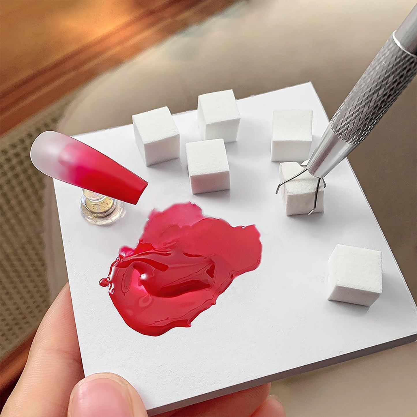 200 Stück Nail Art Schwamm Mit Metallgreifer, Sponge Nagel Pinsel, Nageldesign Zubehör Schwammpinsel, Um Eine Varuandung Von Gradient Nail Art Patterns Zu Erstellen(Weiß?