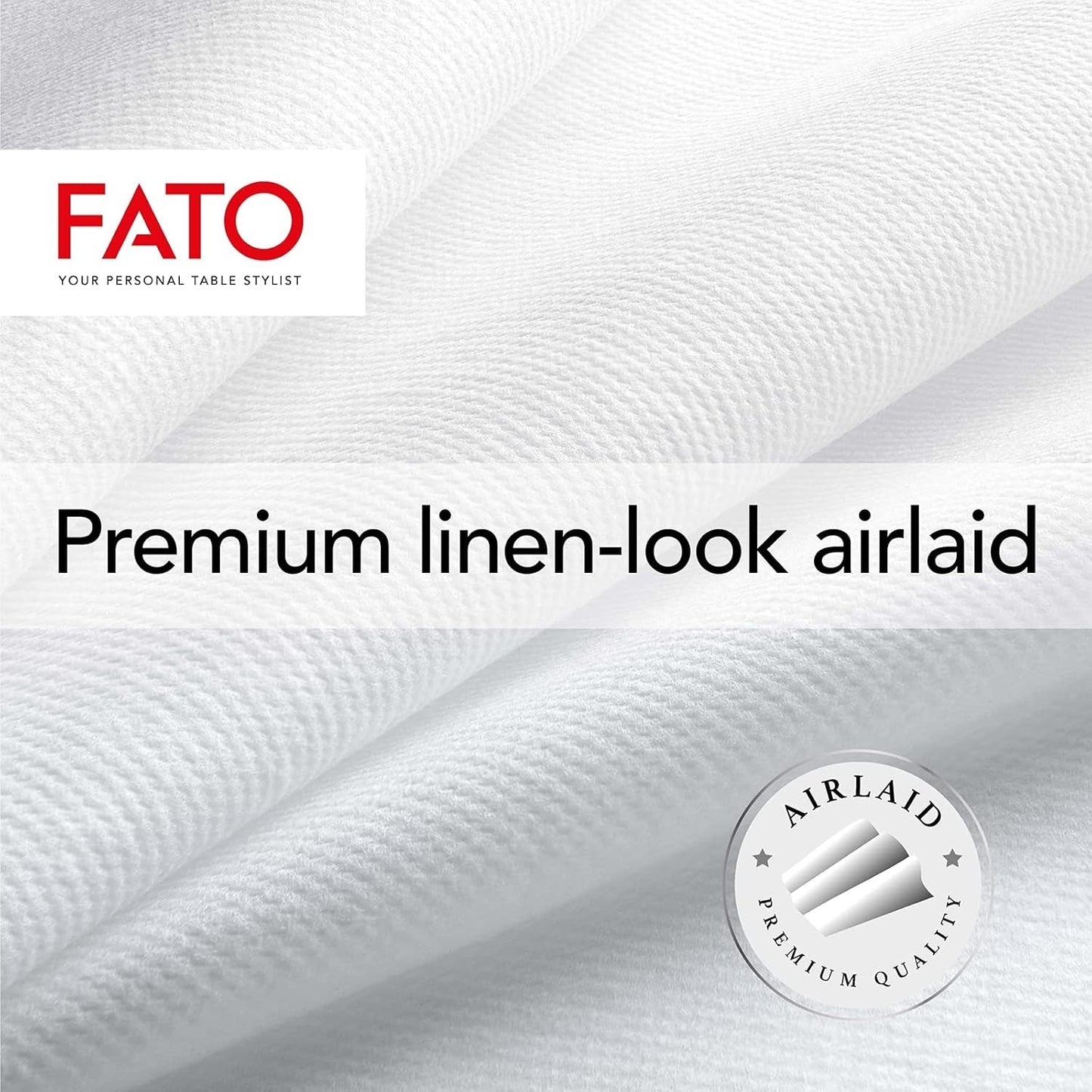 Fato - torra pappersservetter, luftlagda, tygeffekt, paket med 50 servetter, storlek 40X40 vikta i 4, färg svart