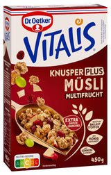 Dr. Oetker Vitalis KnusperPlus Double Chocolate: Krispig müsli med mjölk och mörk choklad, förpackning om 7 (7 x 450g)