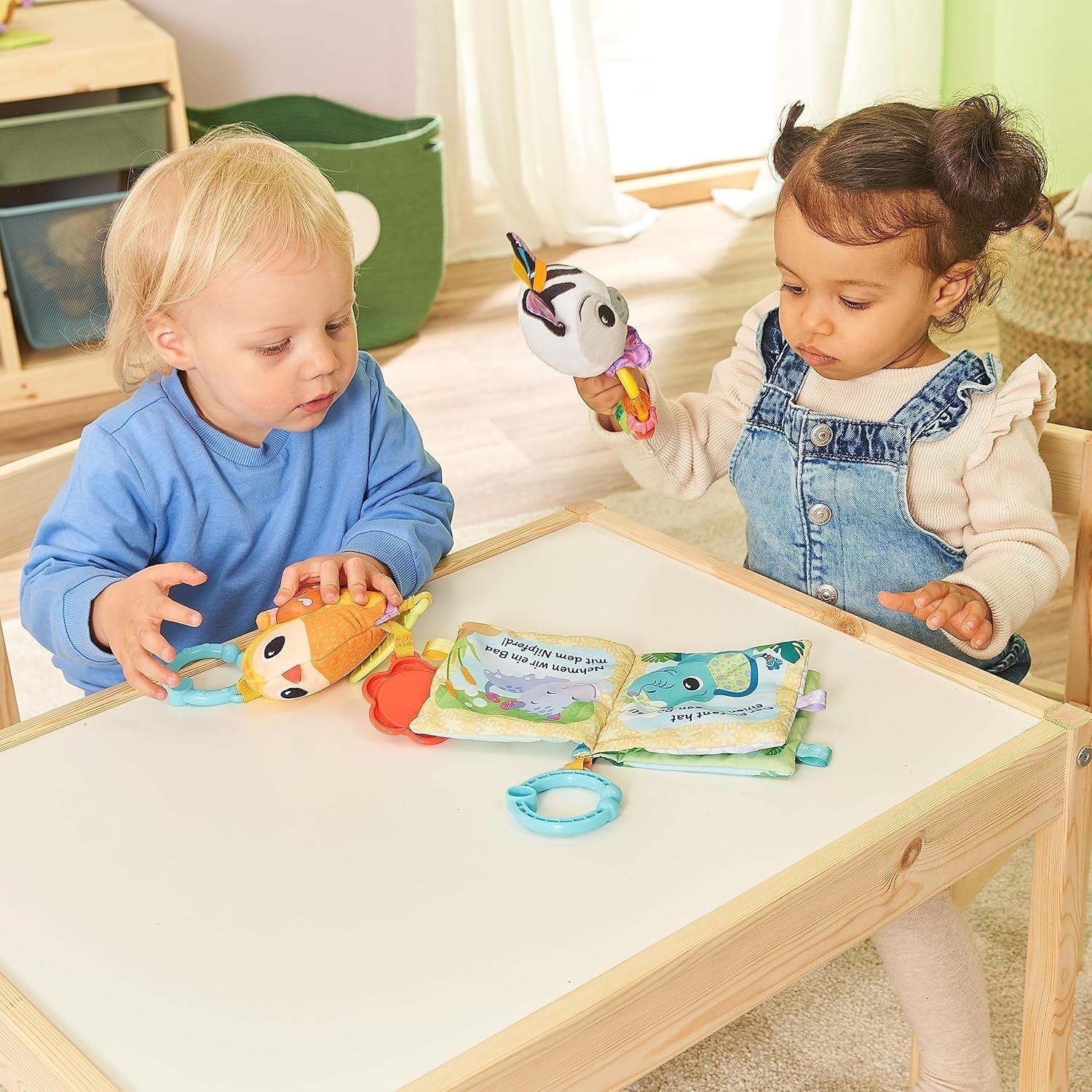 VTech Baby - Baby's Animal Friends presentset - Leksaksset med tygbok, Singing Bird och Zebra Rattle - För 0-24 månader Baby Toys Naty Shop