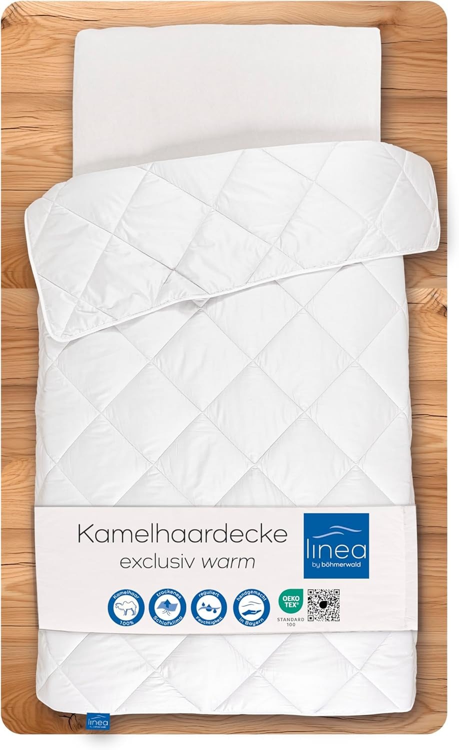 Böhmerwald Exklusivt täcke, kamel, vit, 135 X 200 Cm Täcken och täcken Naty Shop 135 X 200 Cm