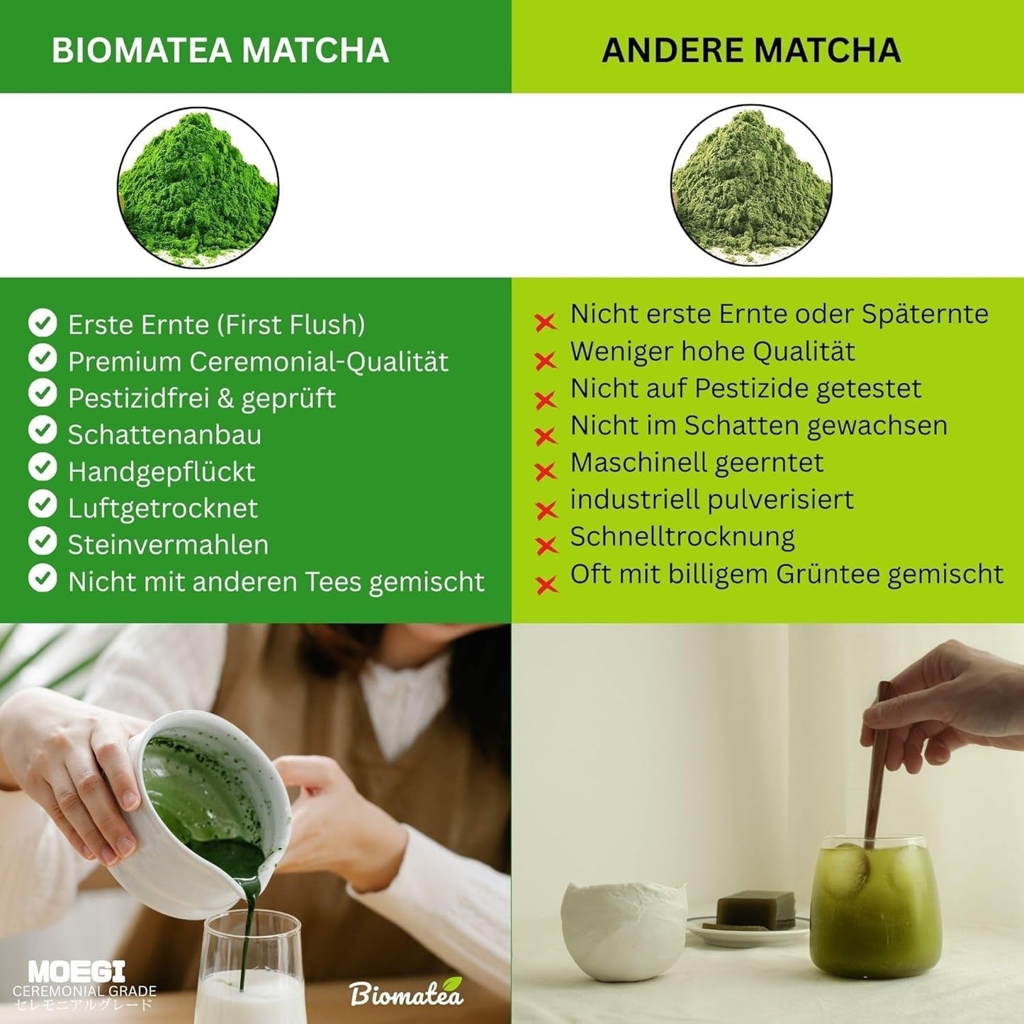 Sakura Matcha Tea 50g - Ceremoniell kvalitet från Japan - Premium grönt te med Sakura Flower Pulver - Första skörden, stenmald, vegansk, inga tillsatser