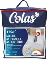 COLAS NORMAND Antikvalster- och antibakteriellt täcke, lätt, 200 X 200 cm, långvarig effekt, perfekt hygien, mikrofiber, mjuk och bekväm, tvättbar, fransk, vit 53130248 Naty Shop Täcken och täcken Standardtitel
