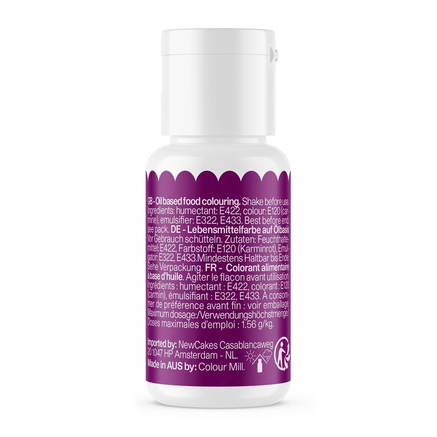 Livsmedelsfärg baserad på druvolja Color Mill Oil Blend - Livsmedelsfärg för choklad, fond, muffins, kakor, bakning, makroner - Matfärg för dekoration av tårtor - 20 ml