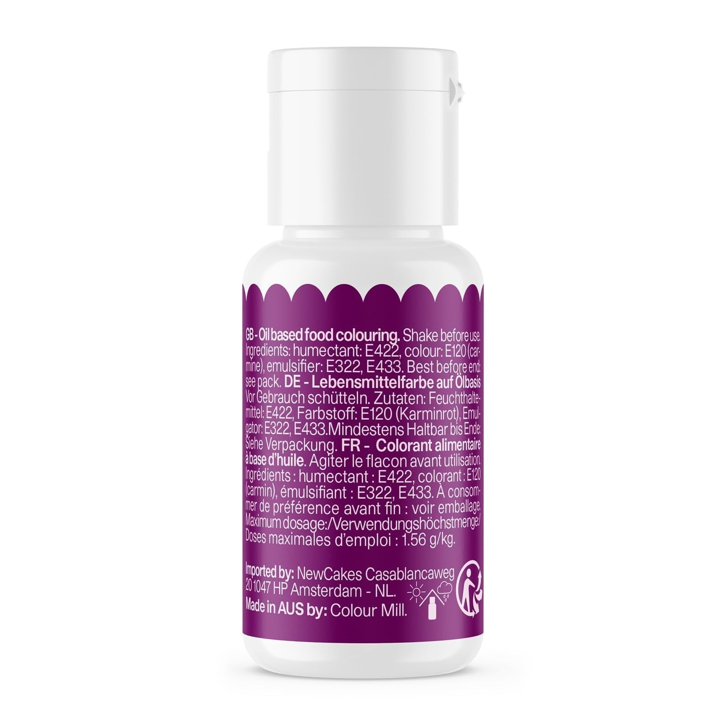 Livsmedelsfärg baserad på druvolja Color Mill Oil Blend - Livsmedelsfärg för choklad, fond, muffins, kakor, bakning, makroner - Matfärg för dekoration av tårtor - 20 ml