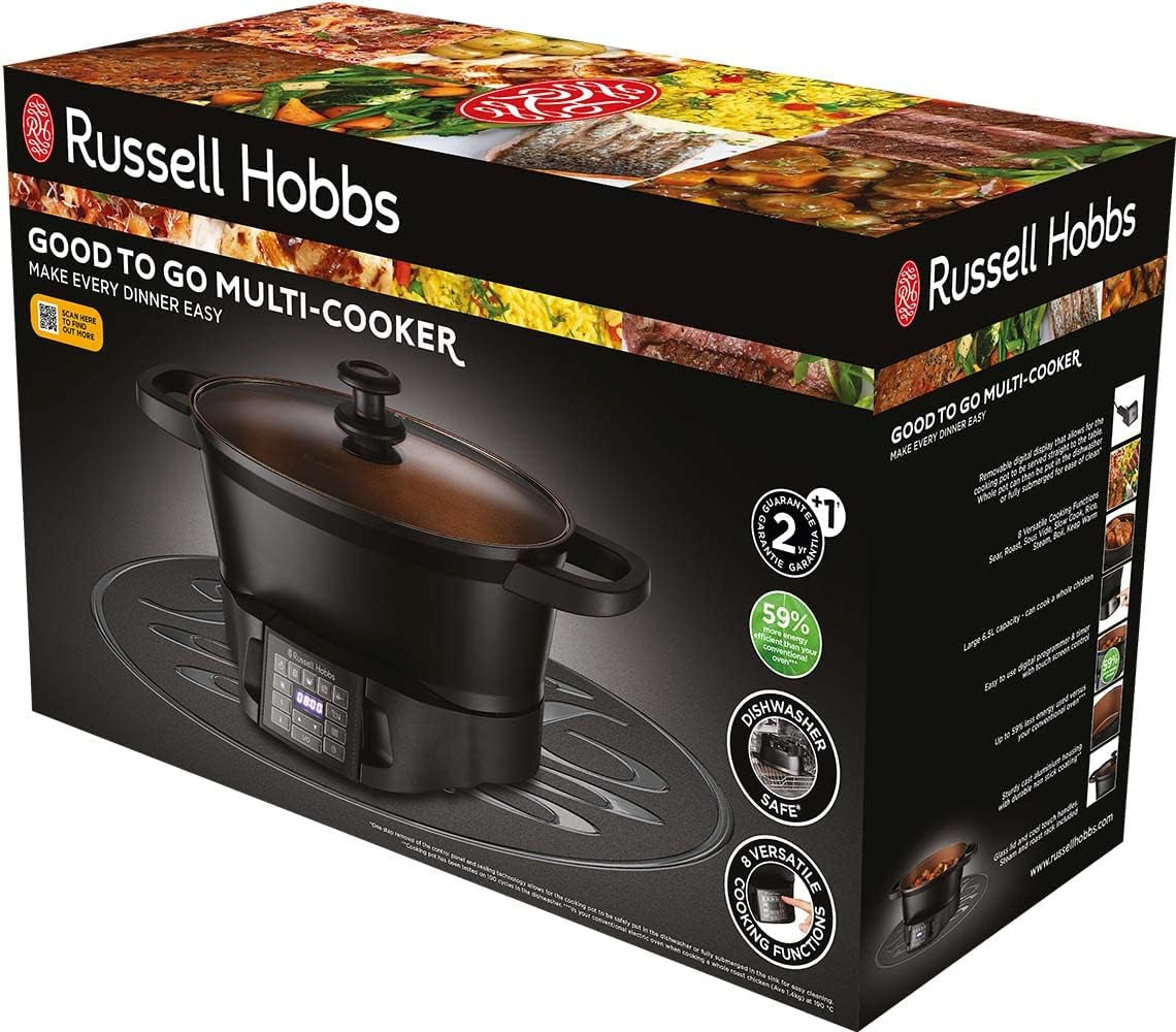Multicooker Russell Hobbs 6,5L, digital display, 8 matlagningsfunktioner Slow Cooker Naty Shop