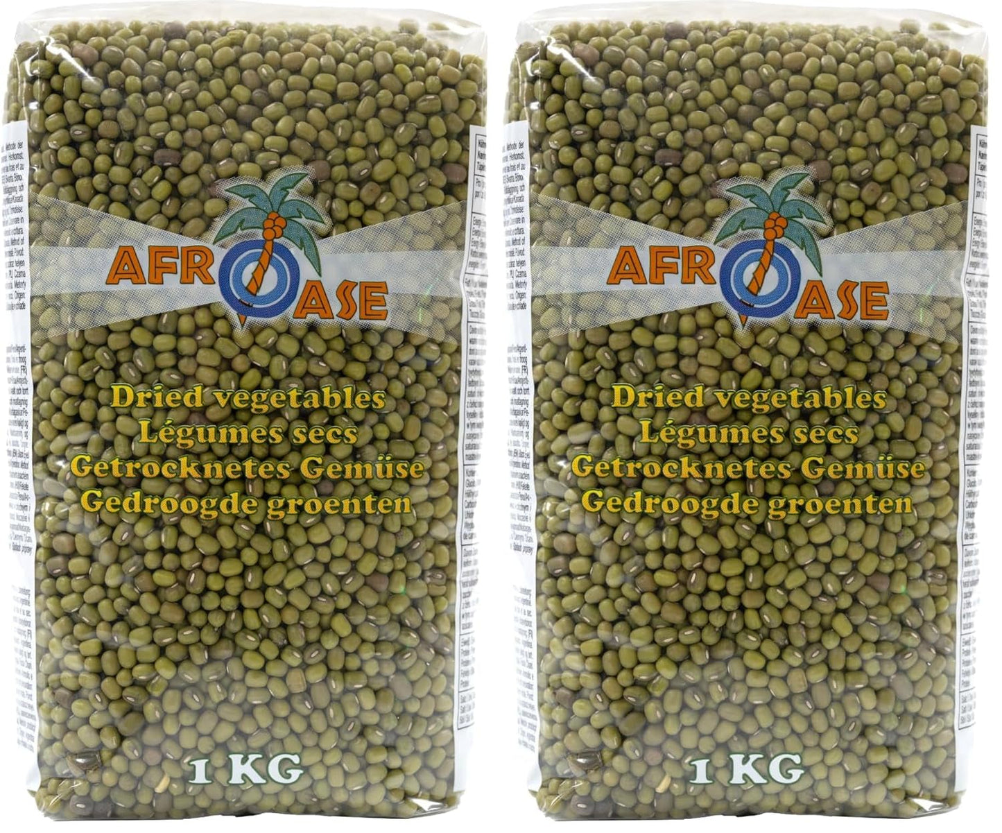 AFROASE - Mung gröna bönor - 1 x 1 kg (förpackning med 2)