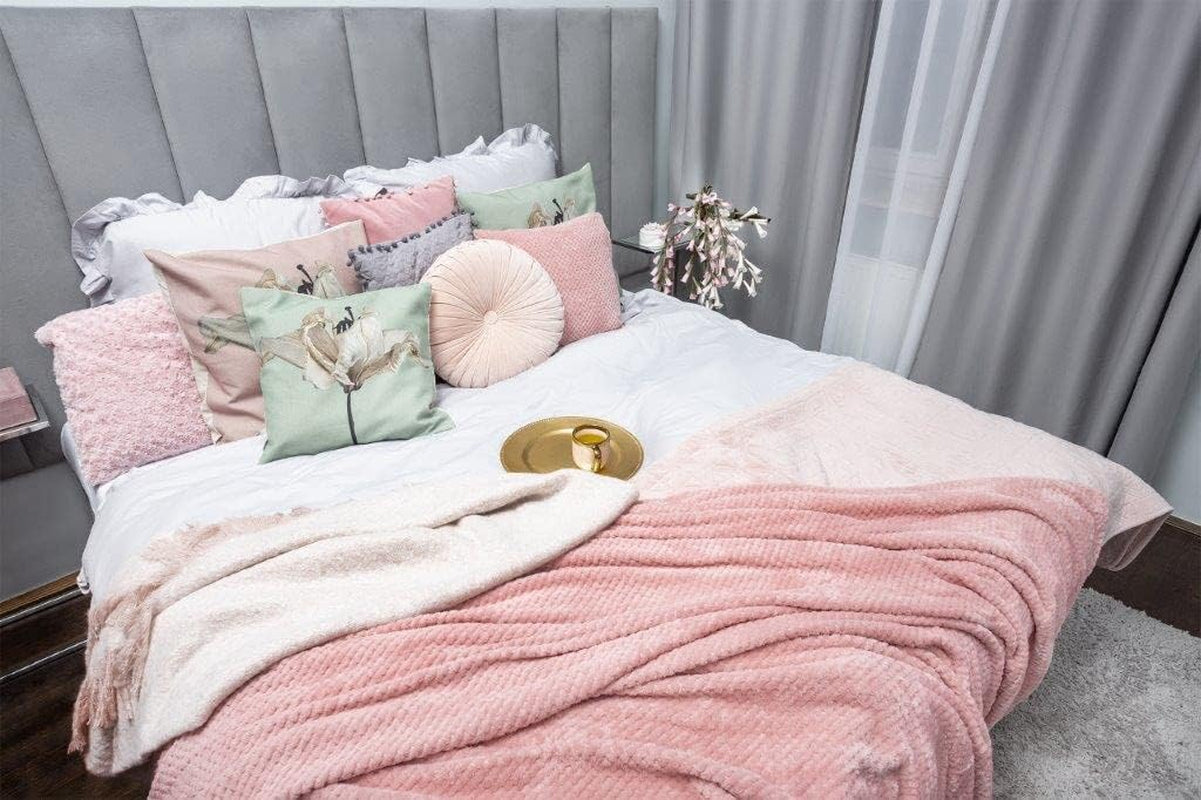 HOMLA Fluffig och varmröd fleecefilt - för soffa och säng Bekväm filt Sofffilt Vardagsrumsfilt - lättskött 150 X 200 cm Rosa Sängar och filtar Besuche den HOMLA-Store